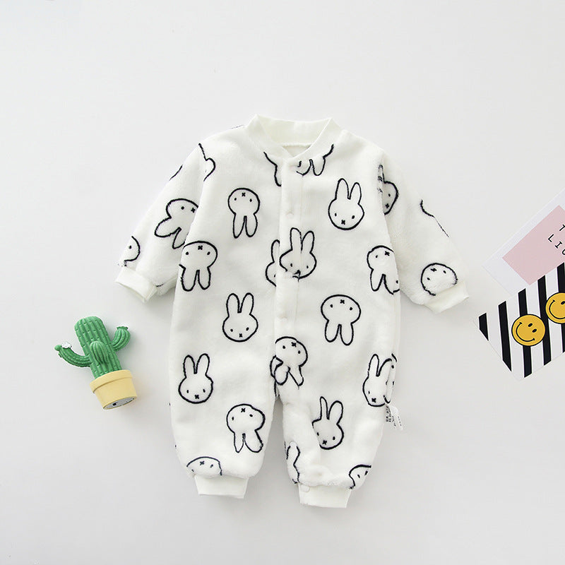 Baby Flannel Romper Onesie Footless Pajamas