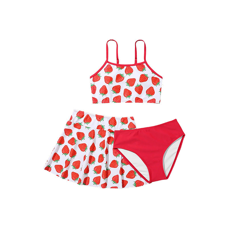Girls' Skirt Middle And Big Children's Ruffled Split Swimsuit