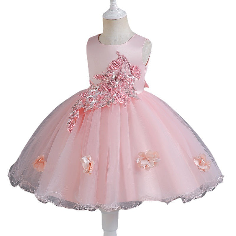 Baby Girls' High-end Sleeveless Formal Dress