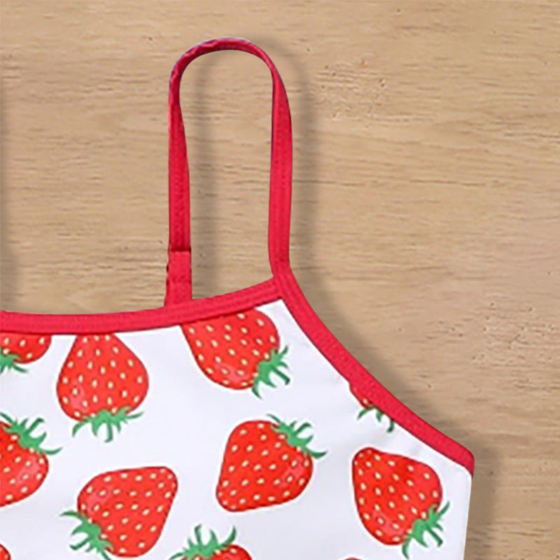 Girls' Skirt Middle And Big Children's Ruffled Split Swimsuit