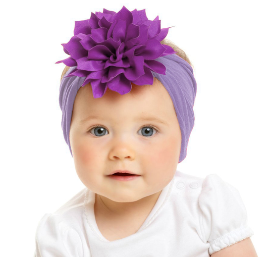 Nylon Lotus Leaf Flower  Hairband, Comes In Multiple Colors