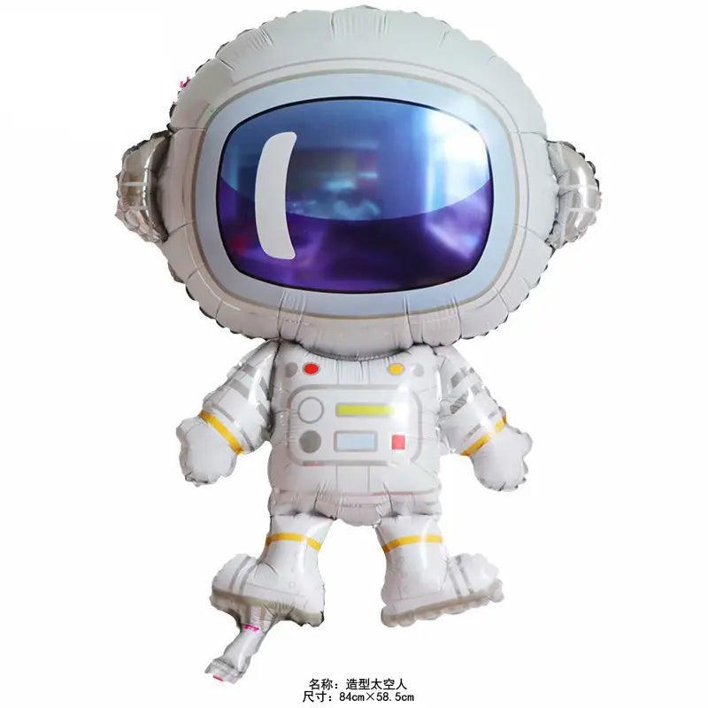 126pcs Rocket Astronaut Outer Space Theme Navy Blue Metallic Sliver Latex Balloon Garland Arch Boys Birthday Party Decoration