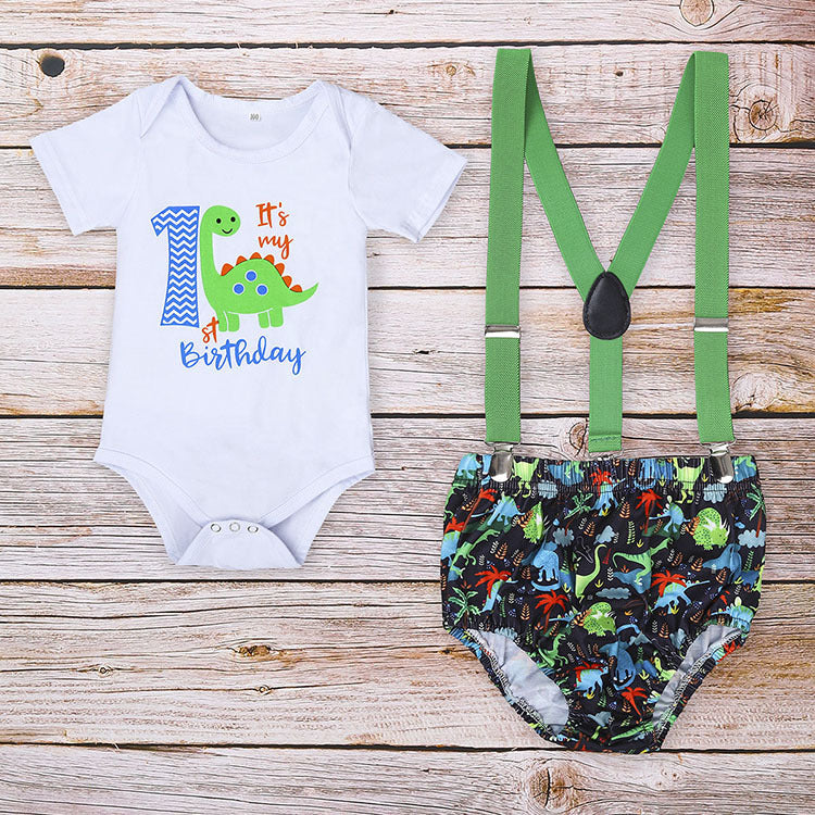 Children's Summer Clothing, Baby Boy Onesie, Baby 1st Birthday 2pc Set