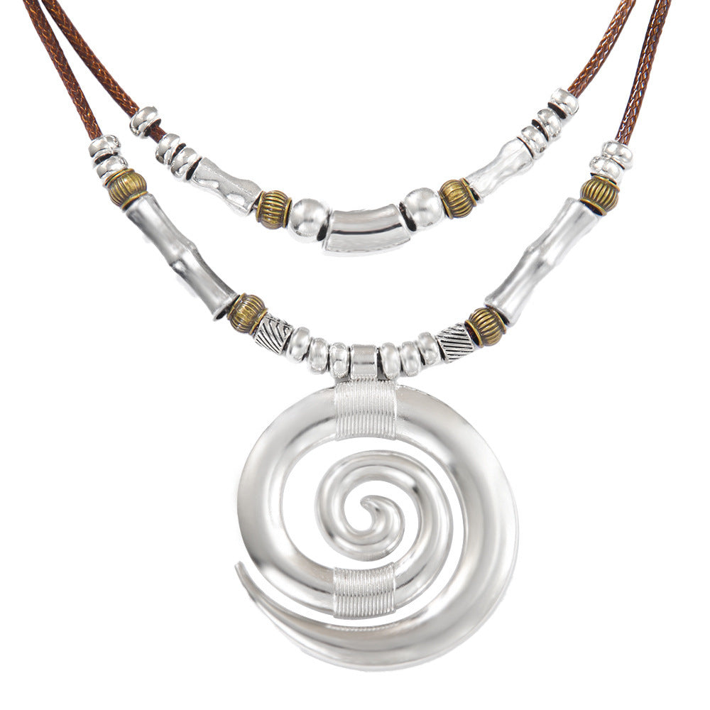 Long Vortex Totem Vintage Bohemian Beach Necklace
