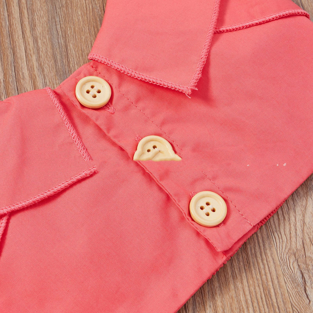 Spring & Summer Little Girls' Sweet Rose Red Suspender Top & Floral Long Skirt