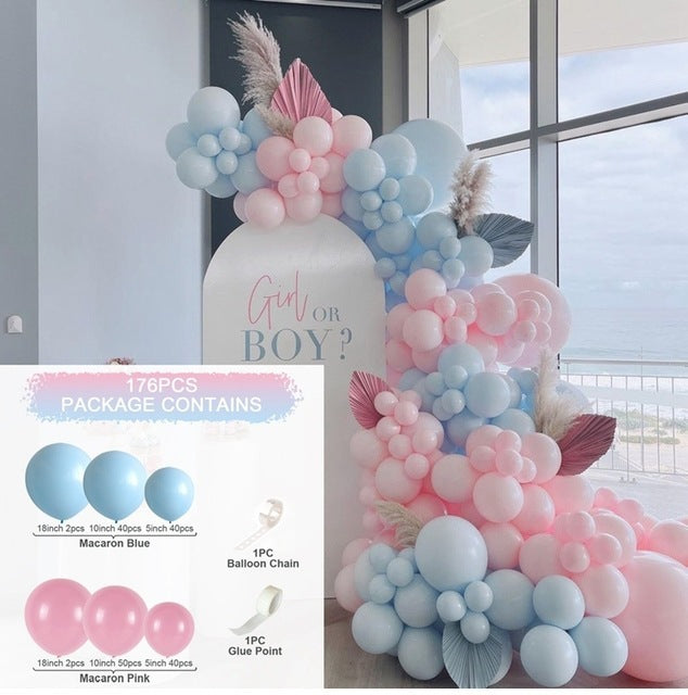 Blue Pink Gender Reveal Theme Arch Balloon Garland Set
