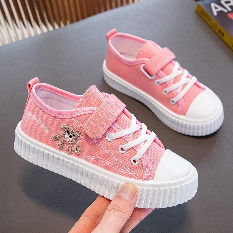 Korean Style Children's Canvas Shoes Fashion, Available in Black, Pink & White