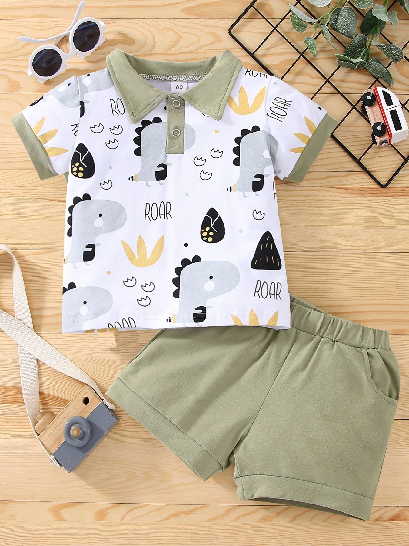 Boy's Little Dinosaur Cotton Set