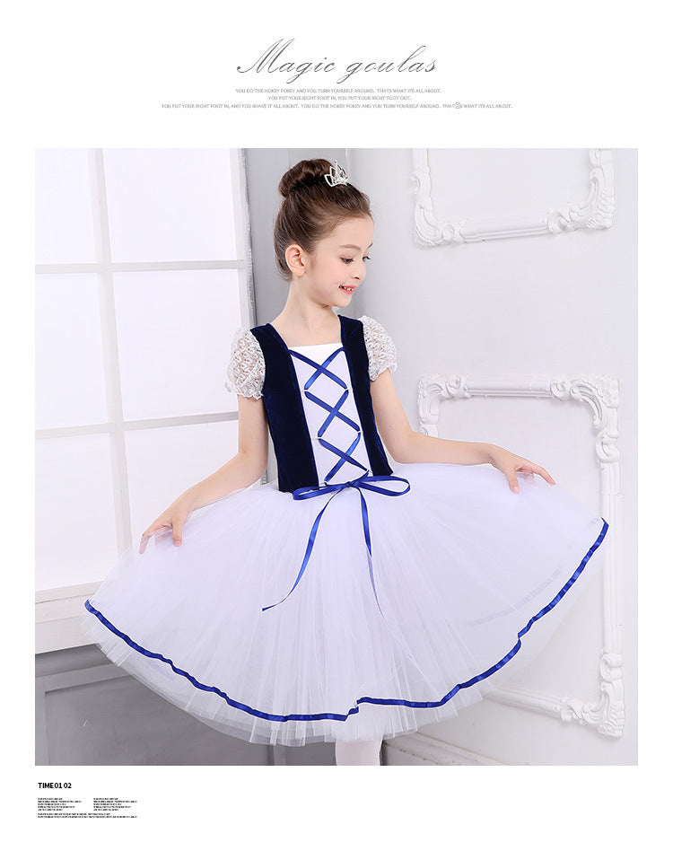 Ballet Dance Dress Children's Little Swan Costume Performance Wear Long Skirt Pettiskirt