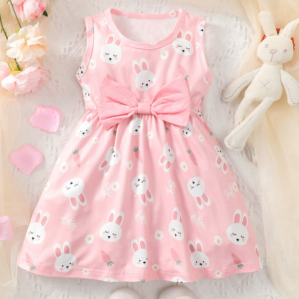 Cute Rabbit Print Girl Dress
