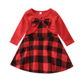 Christmas Festival Girls' Red Plaid Dress