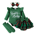 Infant Christmas Striped Letter Print Two-Piece Set - Fall/Winter