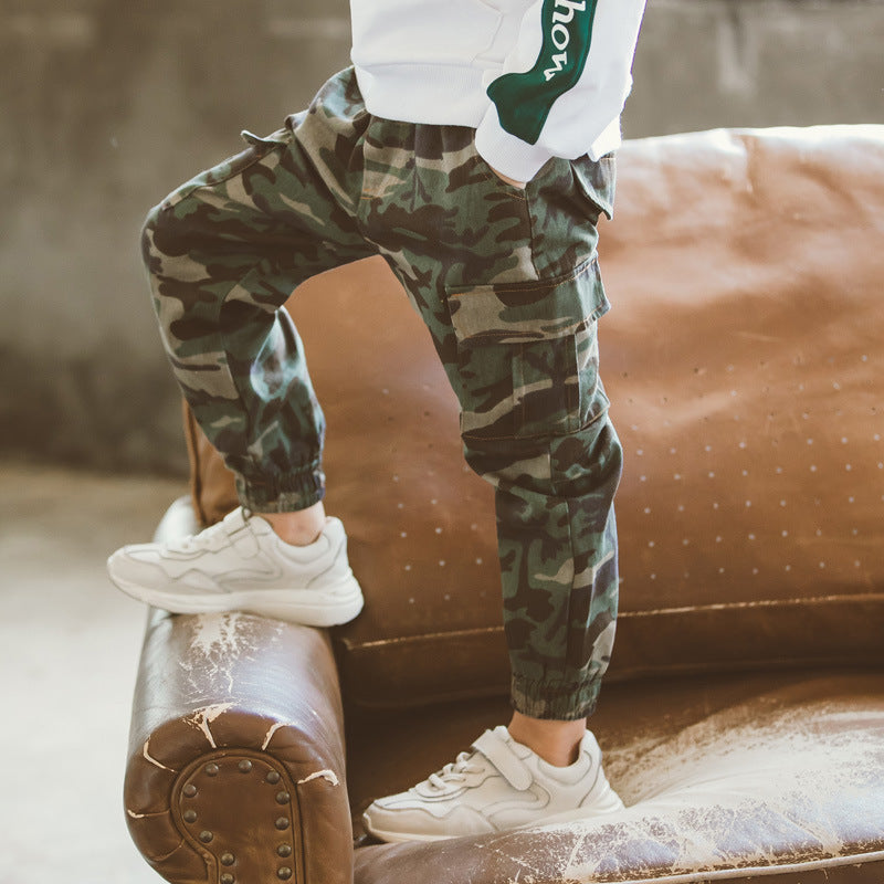 Boys' Sports Military Camouflage Casual Trousers