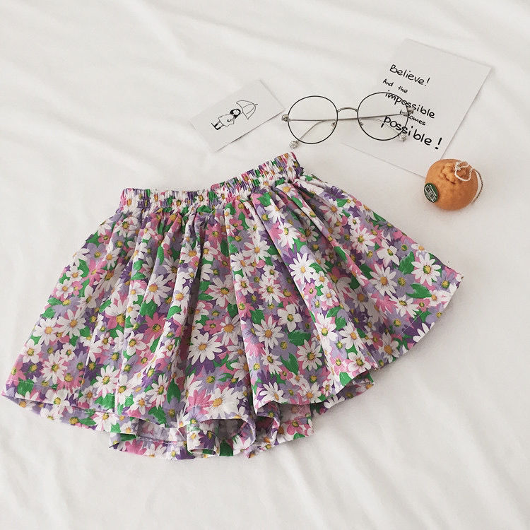 Girls' Shorts Cute Western Style Pleated Skorts