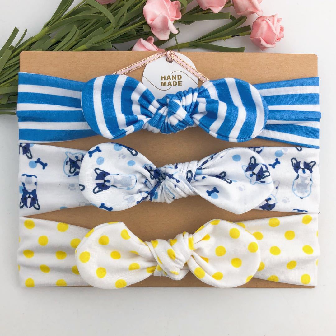 Children's Printed Headband 3pc Set