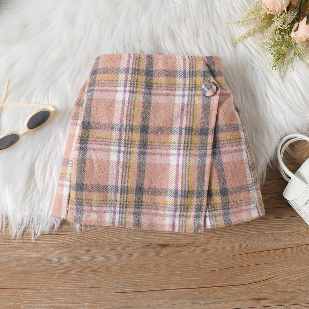 Girls' Elegant Long Sleeve Blouse & Asymmetrical Skirt Set