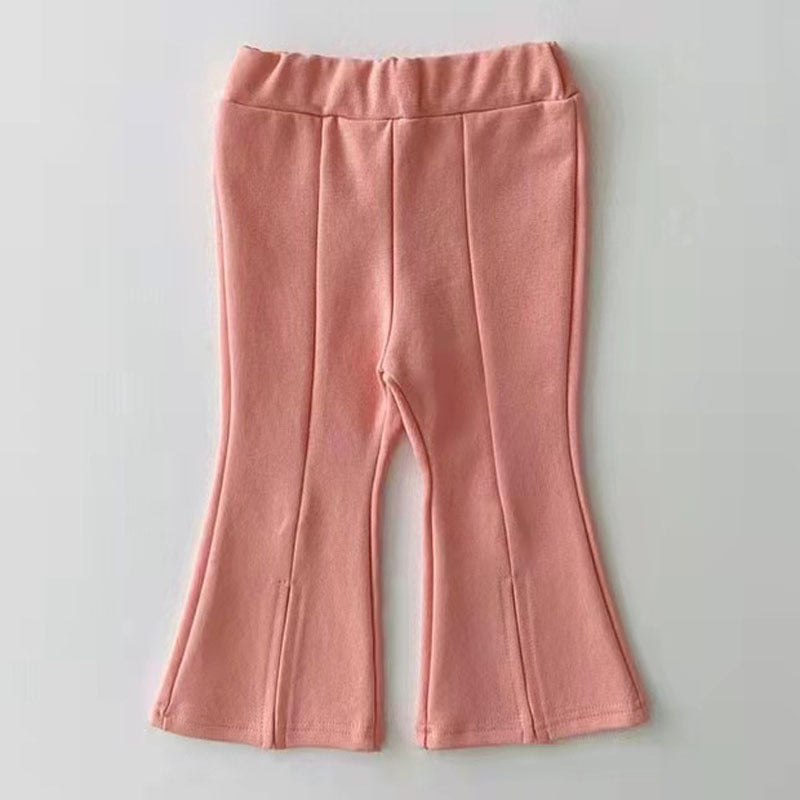 Infant Toddler Spring or Autumn Girls' Candy Colour Bell-bottom Pants