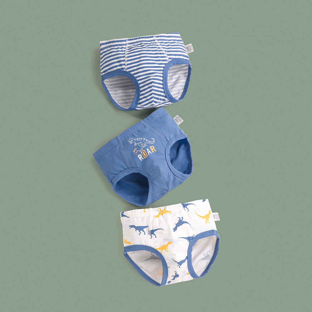 Cartoon Dinosaur Print  Baby/Boy Underwear 3 Pack