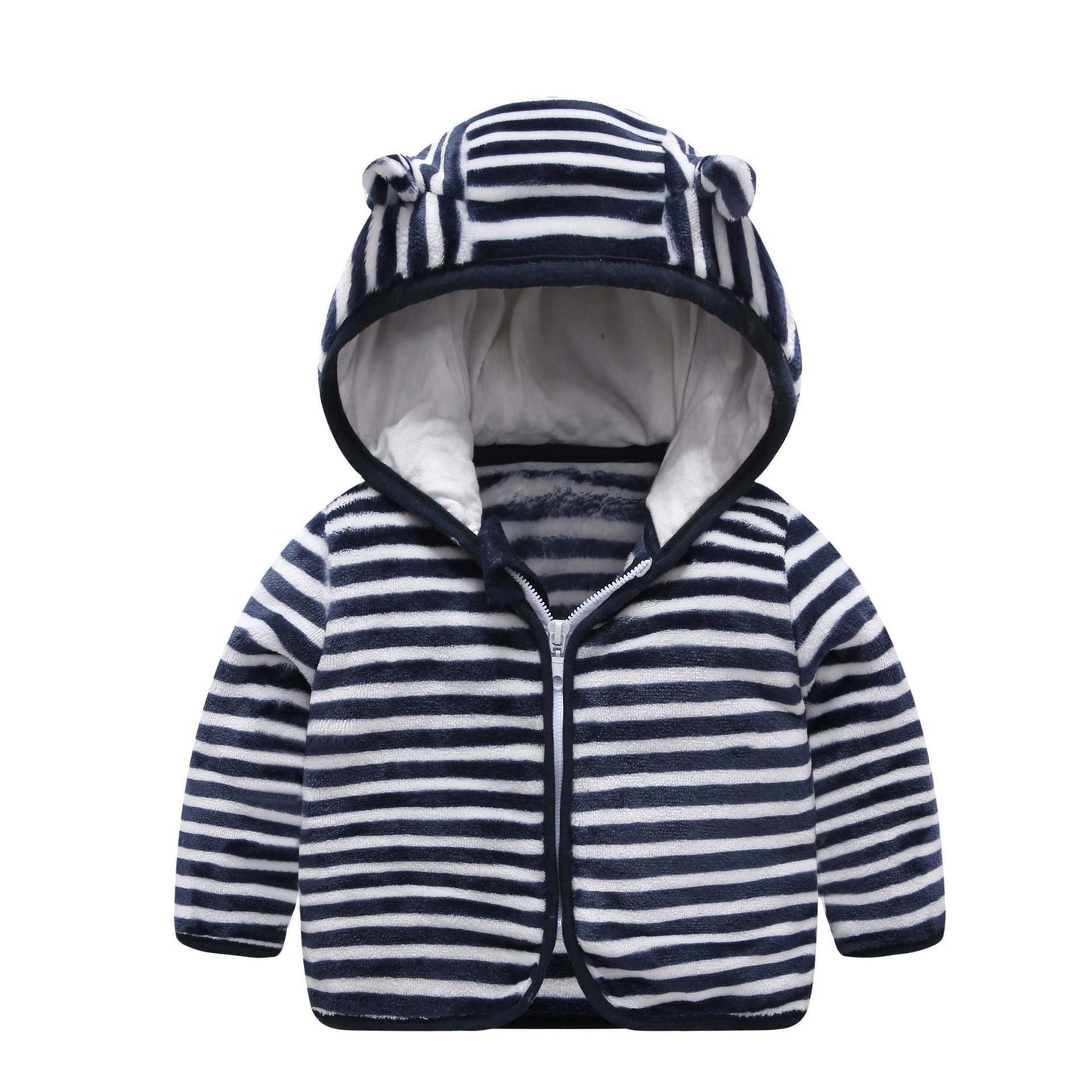 Children's Coral Fleece Jacket Padded Warm Hooded Top