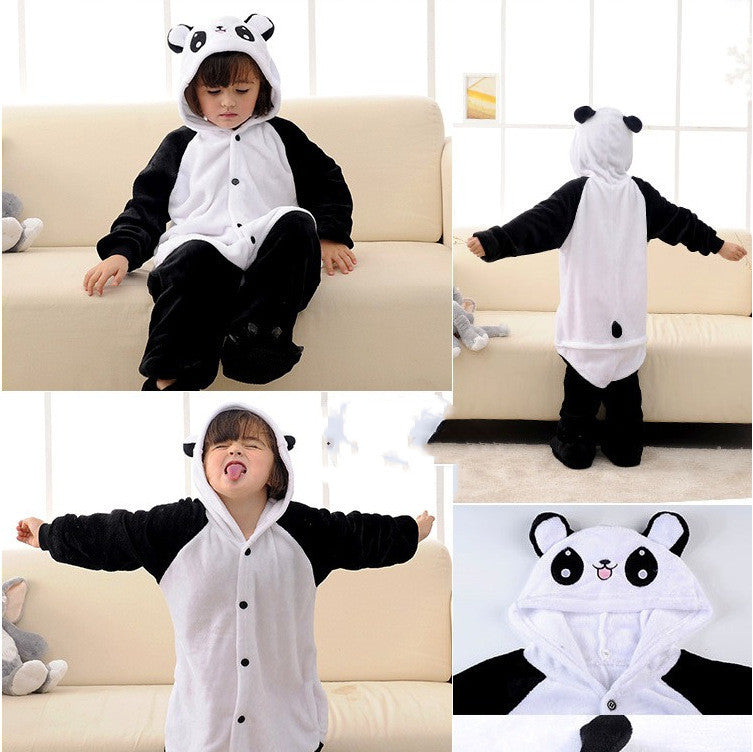 Children's One-piece Panda Fleece Pajamas