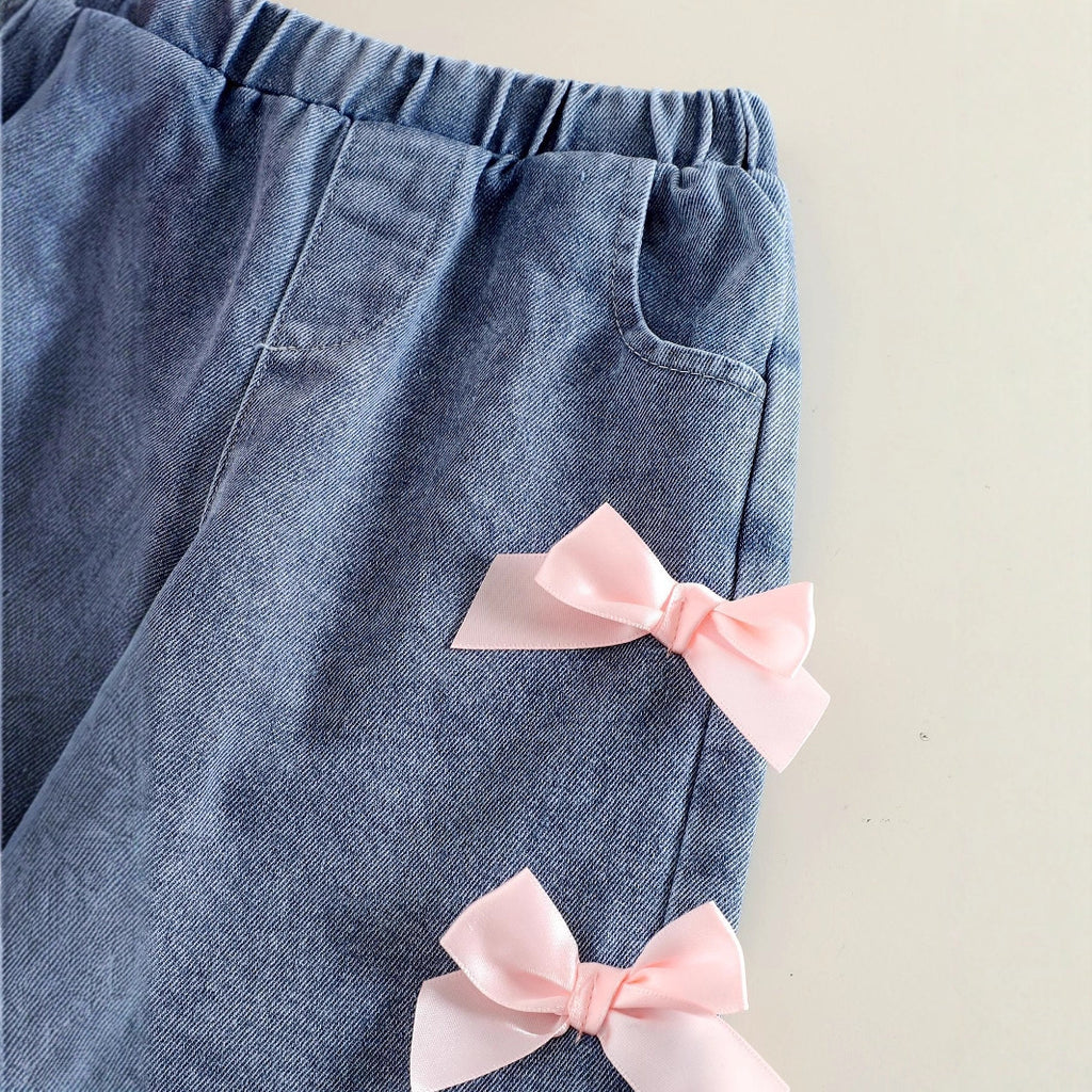 Baby/Toddler Long-sleeved Sweater Denim Pants Two-piece Suit