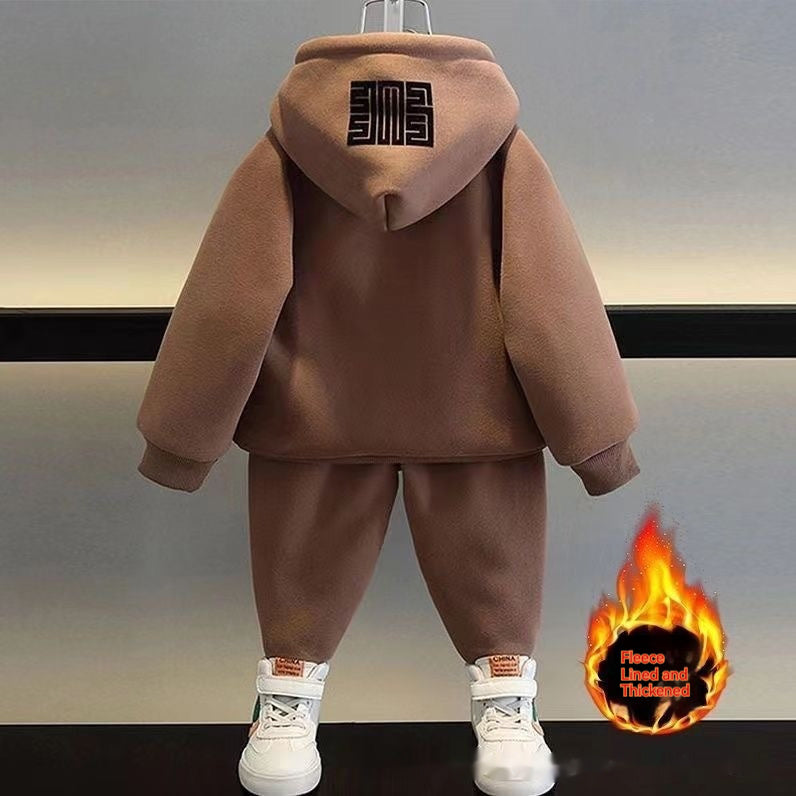 Fleece Sweater Sportswear Thickening Two-piece Set