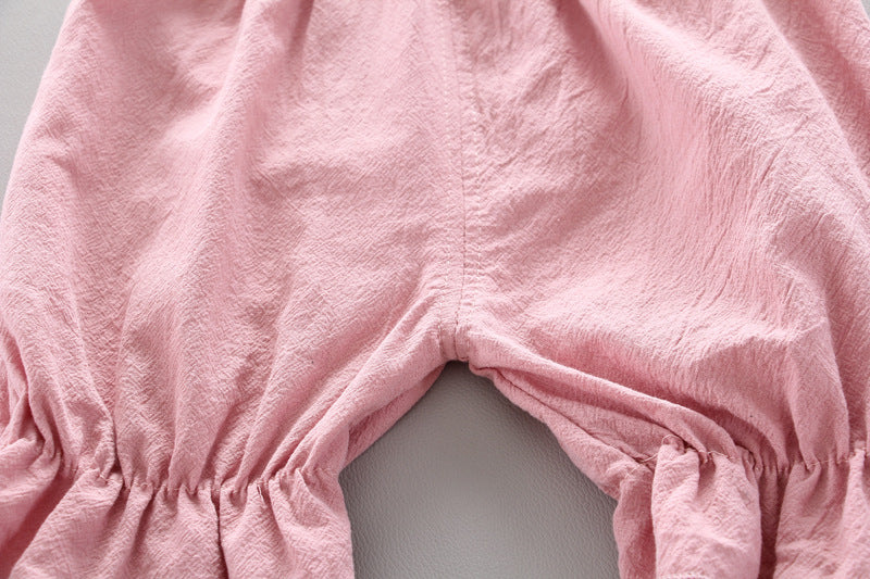 Girls' Sleeveless Top with Solid Color Shorts 2pc Set