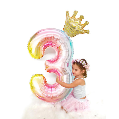 40 Inch Gradient Digital Crown Balloon
