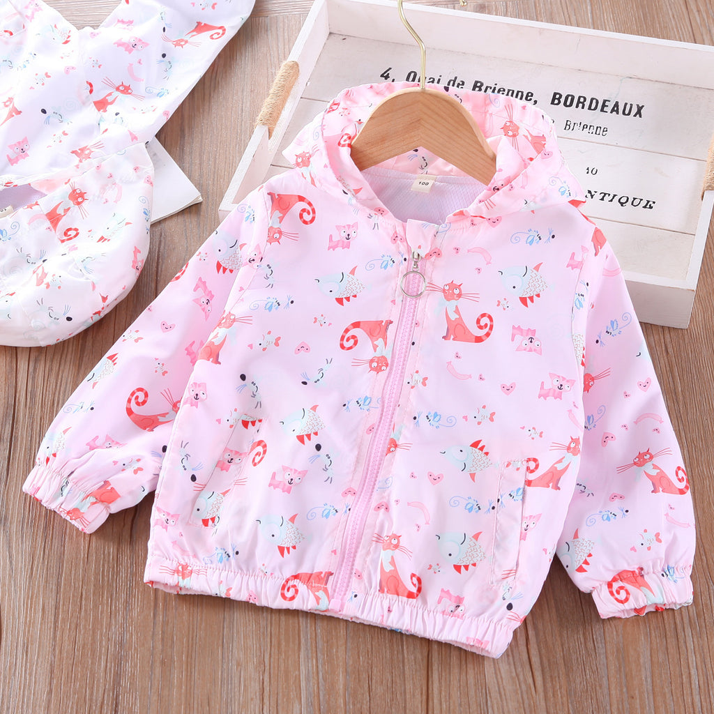 Girls' Printed Cartoon Spring Jacket