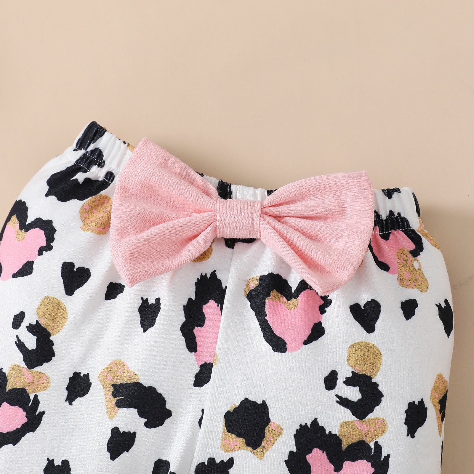Baby/Toddler Girls' Onesie, Heart Pattern Flair Pants, Headband 3pc Set