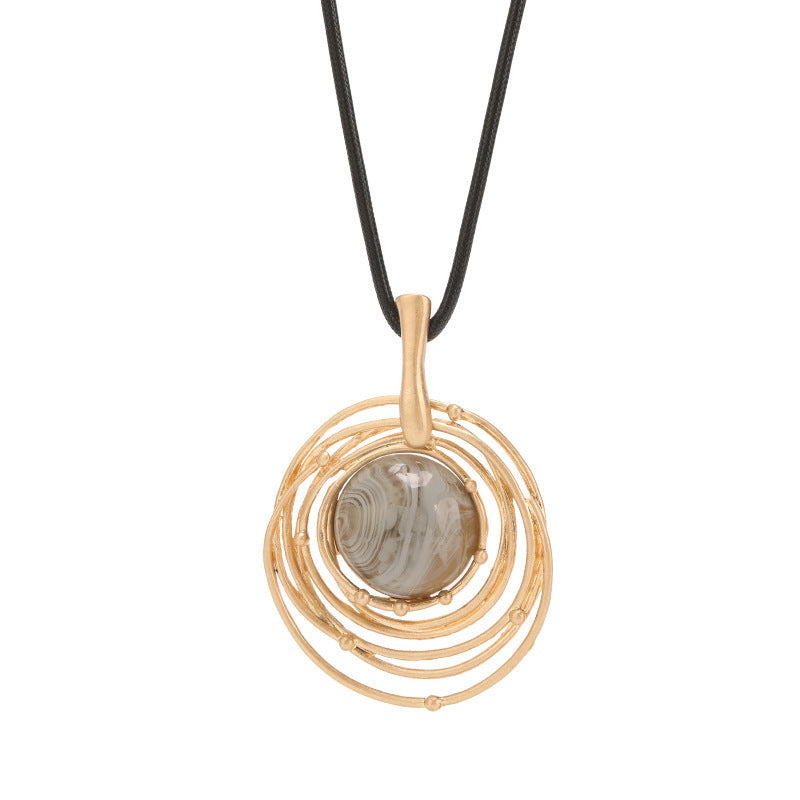 Vintage Large Round High-grade Sweater Chain Necklace