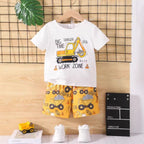 Summer Boys' Cartoon Shorts Set