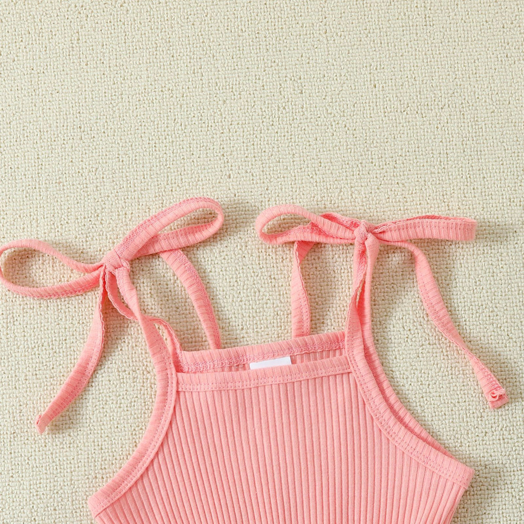 Solid Color Bell-bottom Pants Jumpsuit With Straps