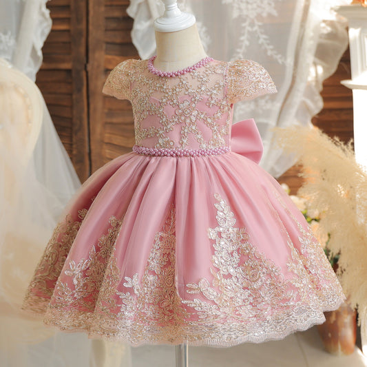 Toddler/Big Girls' Pettiskirt Dress, Birthday Party Dress, Formal Princess Dress