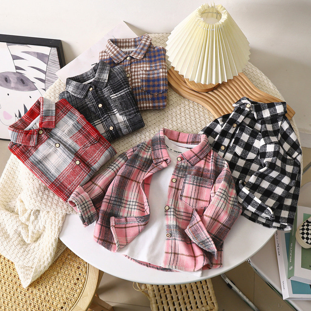 Boys' & Girls' Retro Polo Collar Jacket