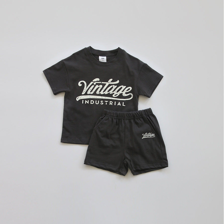 Baby Western Style Cotton T-shirt & Shorts 2pc Set