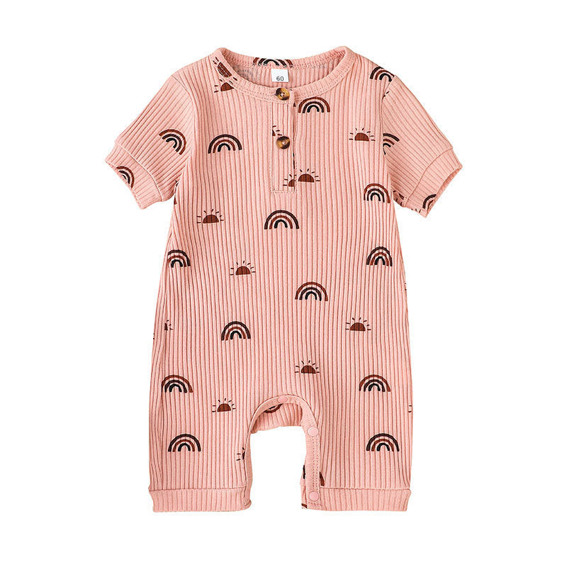 Summer New Short Sleeve Baby Rompers Jumpsuit