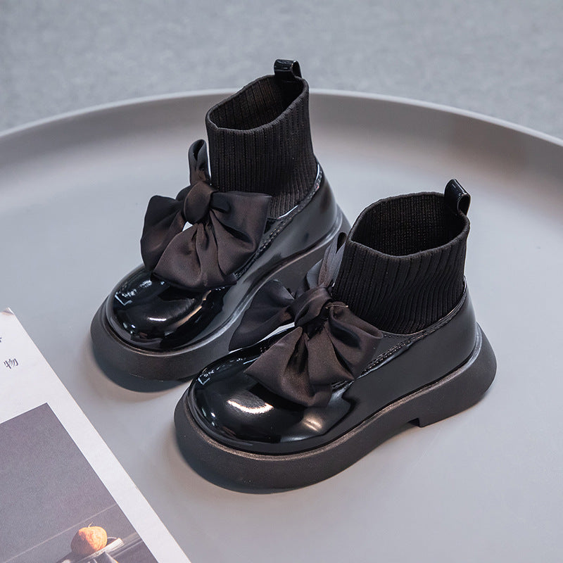 Girl Bow Princess Style Leather Boots
