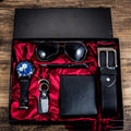 Dad's Luxury Gift Box Sunglasses Belt Watch Wallet 6pc Set, Gift For Dad