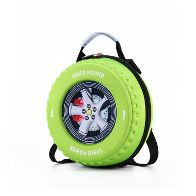 Kid's Small Schoolbag, Creative 3D Cartoon Tire Backpack
