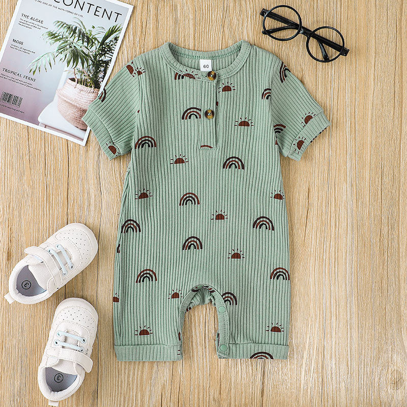 Summer New Short Sleeve Baby Rompers Jumpsuit