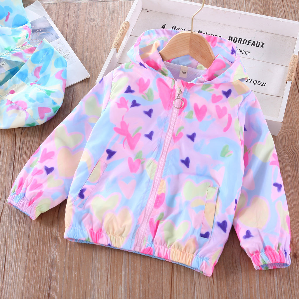 Girls' Printed Cartoon Spring Jacket