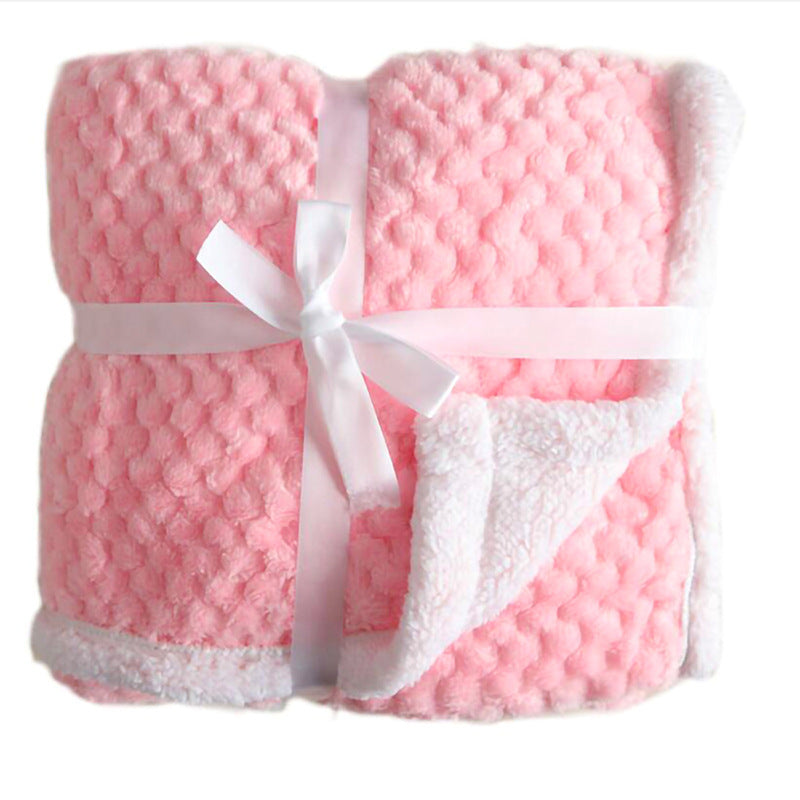 Autumn & Winter Double-layer Thickened Baby Lambswool Thermal Blanket