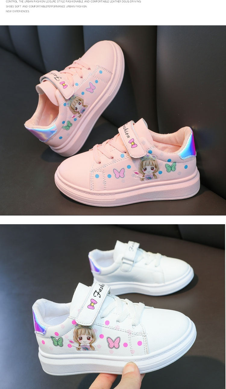 Girls' Breathable Sports White Casual Shoes