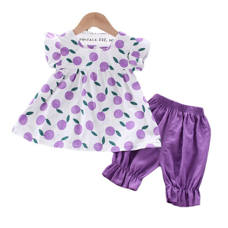 Girls' Sleeveless Top with Solid Color Shorts 2pc Set