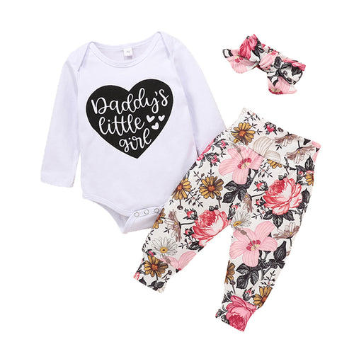 Baby Valentine's Day Long Sleeve Jumpsuit Pants 3pc Set