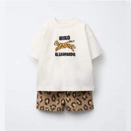 Summer Boys' Cartoon Shorts Set