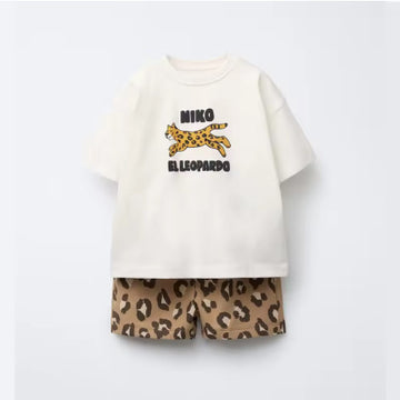 Summer Boys' Cartoon Shorts Set