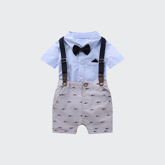 Baby Boy Short Sleeve Suit Summer Baby British Overalls