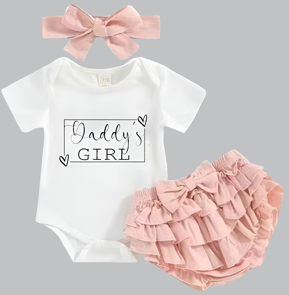 Baby Girl 3pc Onesie Set